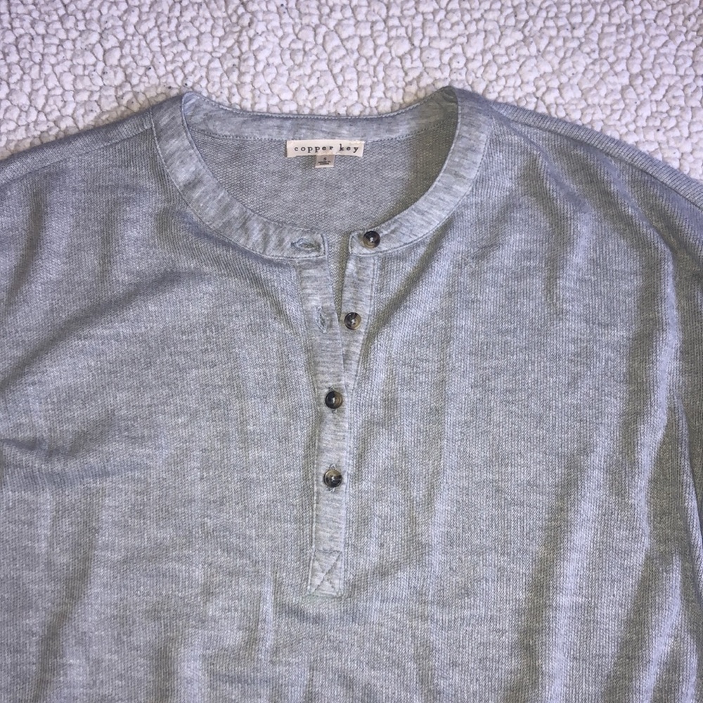 Copper Key Henley Crop Top